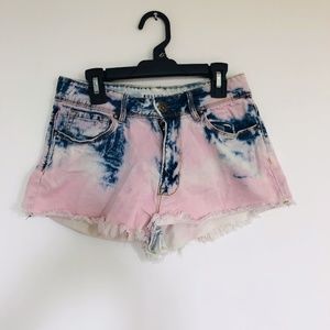 Vintage Blue and Pink Tie Dye Denim Shorts🦋